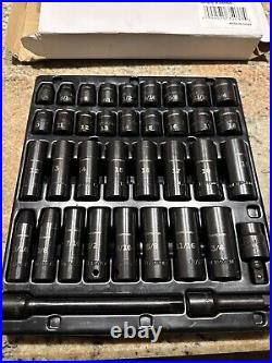 Craftsman 37 Pc 3/8 Drive Metric/SAE Deep/ Standard Impact Sockets Ext Swivel