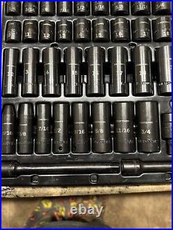 Craftsman 37 Pc 3/8 Drive Metric/SAE Deep/ Standard Impact Sockets Ext Swivel