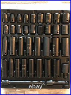 Craftsman 37pc Deep Standard Impact 3/8in Drive Socket Set Metric SAE Open Box