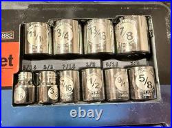 Craftsman 3/8 Dr. SAE MM Ratchet Socket Wrench Set USA 22Pc. 6 Point 45882 (NOS)