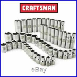 Craftsman 49 Piece 6 pt 1/2 Inch Drive Standard Deep Socket Set SAE & Metric NEW