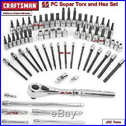 Craftsman 65 Pc Large Torx Hex Screwdriver Ratchet Socket Set Long 17 24 42