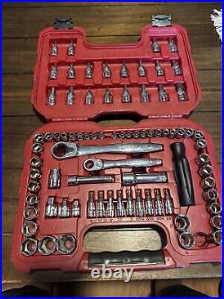 Craftsman 80 Pc. Socket Set 29308 L-AB Max Access Ratchet Set EUC Missing #17