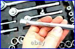 Craftsman 92 Piece Socket & Wrench Set in Case SAE & Metric Missing 1 Socket