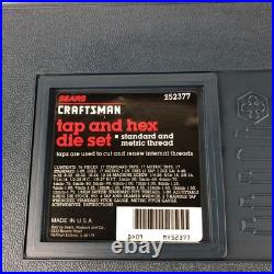 Craftsman 9-52377 Tap and Hex Die Set 76 Pcs Metric & SAE Standard USA Sears NEW