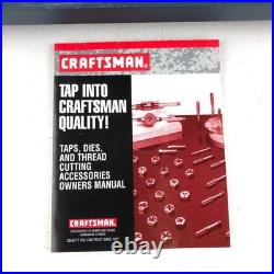 Craftsman 9-52377 Tap and Hex Die Set 76 Pcs Metric & SAE Standard USA Sears NEW