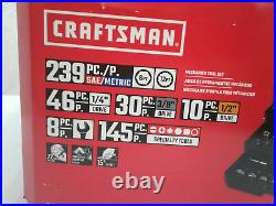 Craftsman CMMT45311 239 PC SAE/Metric 6 & 12 Point Mech Tool Set Polished Chrome