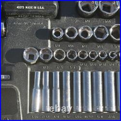 Craftsman Mechanics Socket Wrench Tool Set Metric & SAE ALL 6 POINT 9 33644 USA