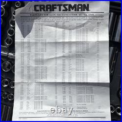 Craftsman Mechanics Socket Wrench Tool Set Metric & SAE ALL 6 POINT 9 33644 USA