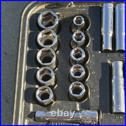 Craftsman Mechanics Socket Wrench Tool Set Metric & SAE ALL 6 POINT 9 33644 USA