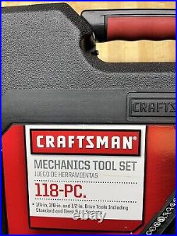 Craftsman Mechanics Tool Socket Set 118-pc SAE Metric 1/4 3/8 and 1/2 Drive