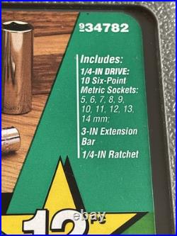 Craftsman Tools USA 34781 34782 NEW 12pc SAE METRIC 1/4' Dr. Socket Ratchet Sets