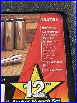 Craftsman Tools USA 34781 34782 NEW 12pc SAE METRIC 1/4' Dr. Socket Ratchet Sets