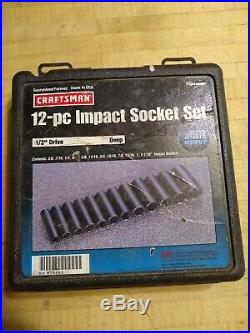Craftsman USA 12 piece standard deep impact socket set 1/2 drive