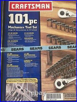 Craftsman USA NOS 101pc Mechanics SAE Metric Set Ratchet Socket 1/4 3/8 1/2