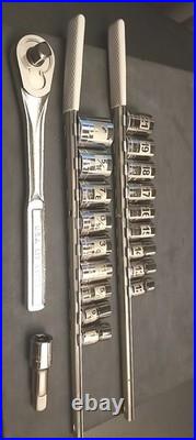Craftsman USA NOS 20pc Metric, SAE Socket Set 1/2 Drive Laser Etched. 12pt
