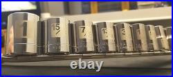 Craftsman USA NOS 20pc Metric, SAE Socket Set 1/2 Drive Laser Etched. 12pt
