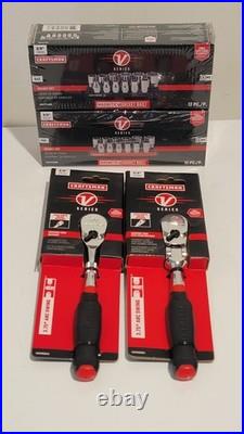 Craftsman V Series 3/8 Ratchet Set Flex Head Standard Ratchet SAE Metric Sockets