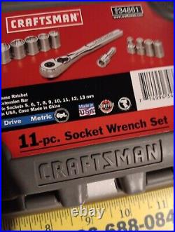 Craftsman tool set USA 1/4 Socket Set Metric Sae 6 Point NOS