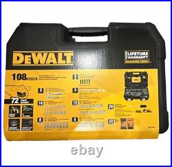 DEWALT DWMT73801 108pc Mechanics Tool Set SAE/Metric Chrome with Hard Case