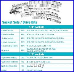 DURATECH 93/138/497 PCS Mechanics Tool Set Sockets Ratchet Wrench Set SAE/Metric