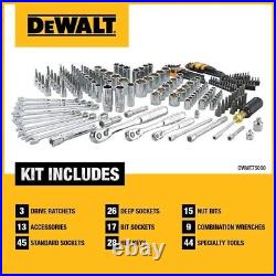 Dewalt 1/4 in 3/8 in 1/2 in Drive Polished Chrome Mechanics Tool Set (200-Piece)