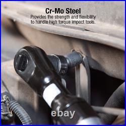 Durable 3/8 Drive Impact Socket Set 80 Pieces, SAE/Metric with Universal Joint