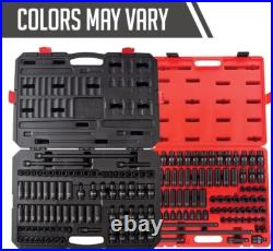Durable 3/8 Drive Impact Socket Set 80 Pieces, SAE/Metric with Universal Joint