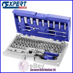 Expert By Facom 1/4 Socket And Accessory Set, Metric & Inch, 73 Pc E030707