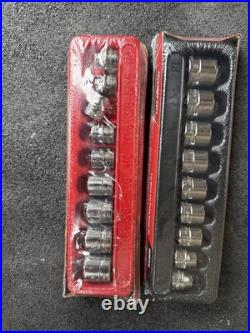 For Snap-on Tools NEW 18pc 3/8 Drive SAE & Metric Chrome Low Profile Socket Set