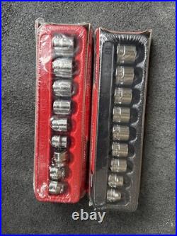 For Snap-on Tools NEW 18pc 3/8 Drive SAE & Metric Chrome Low Profile Socket Set