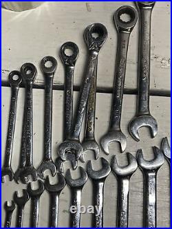 GEARWRENCH 19pc. SAE And Metric Ratcheting Combination Wrenches Mixed Used Lot