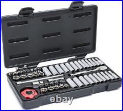 GEARWRENCH 1/4 Drive Standard & Deep SAE/Metric Mechanics Tool Set 51 Black