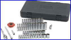 GEARWRENCH 1/4 Drive Standard & Deep SAE/Metric Mechanics Tool Set 51 Black