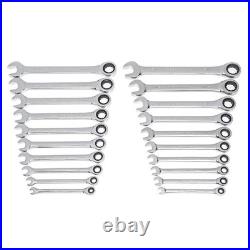 GEARWRENCH 20 Piece Ratcheting Combination Wrench SAE & Metric Silver