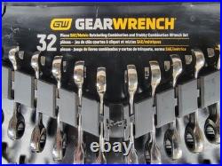 GEARWRENCH 32pc SAE/Metric Ratcheting Combination &Stubby Wrench Set Model 39327