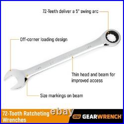 GEARWRENCH 34 Pc. Standard & Stubby Ratchet Wrench Set SAE/Metric 85034
