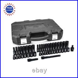 GEARWRENCH 44 Pc 38 Drive 6 Point Standard Deep Impact SAE Metric Socket Set