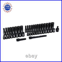 GEARWRENCH 44 Pc 38 Drive 6 Point Standard Deep Impact SAE Metric Socket Set