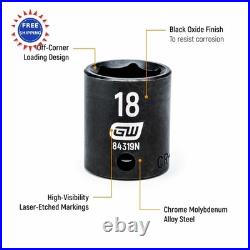 GEARWRENCH 44 Pc 38 Drive 6 Point Standard Deep Impact SAE Metric Socket Set