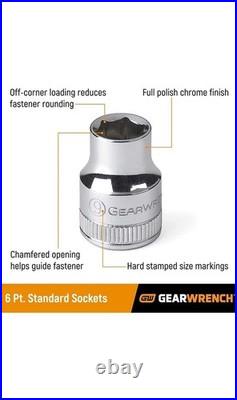 GEARWRENCH 49 Pc 1/2 Dr 6Pt SAE/Metric Deep & Standard Socket Set KD80700D