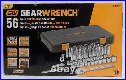 GEARWRENCH 80550P 56pc 3/8 Drive 6 Point Standard & Deep SAE/Metric Socket Set