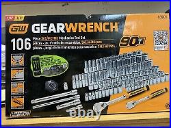 GEARWRENCH Mechanics Tool 1/4 3/8 Drive SAE Metric 90 Tooth Ratchet Socket 106PC