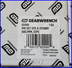 GEARWRENCH SAE/MM Std and Stubby Combination Ratcheting Wrench Set 32 Pc EVA
