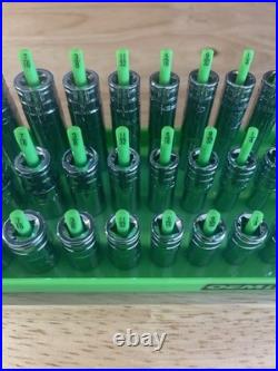 GearWrench 1/4 Metric & SAE Shallow Mid Deep 6 point Sockets with Trays Semi-Deep