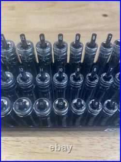 GearWrench 1/4 Metric & SAE Shallow Mid Deep 6 point Sockets with Trays Semi-Deep