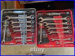 GearWrench 7 Pc. Combination Ratcheting Wrench Sets Metric/ SAE 9317 & 9417- NEW