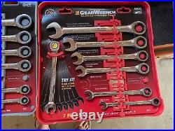 GearWrench 7 Pc. Combination Ratcheting Wrench Sets Metric/ SAE 9317 & 9417- NEW