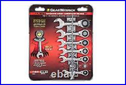 Gearwrench 7 Piece Metric Stubby Combination Ratcheting Wrench Set 8701A 