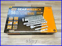GearWrench 80550P 3/8 Dr SAE/Metric 6pt Standard Deep Socket Set 120XP 56 Pc
